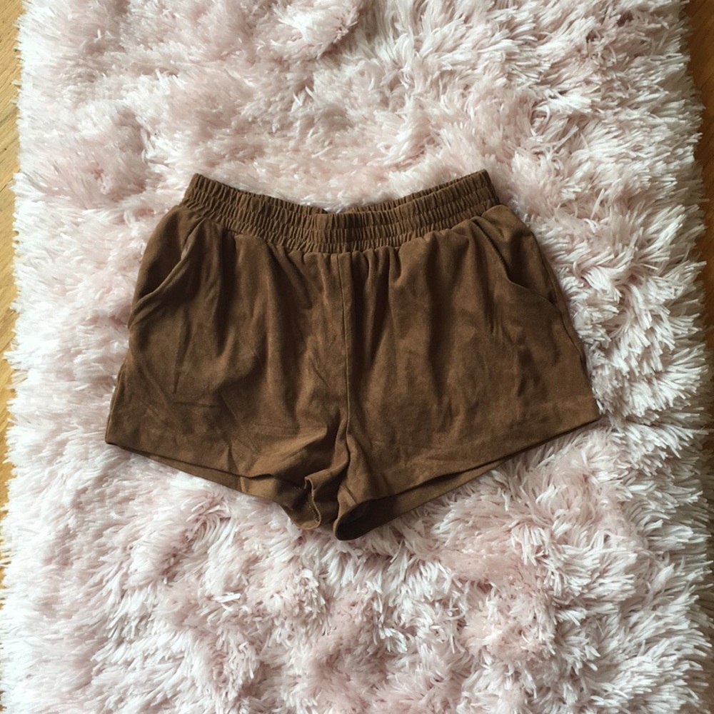 Brown Suede Shorts